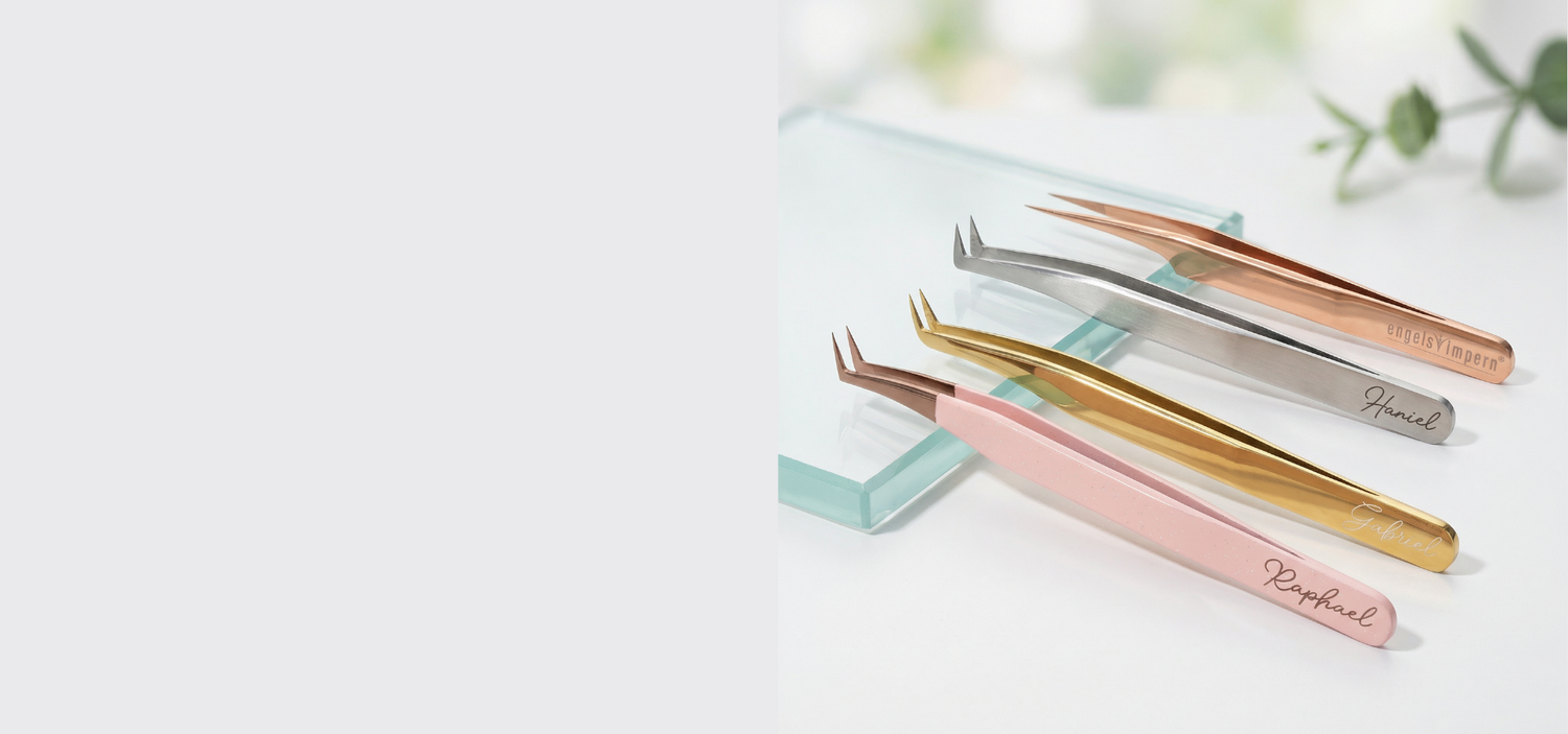 EngelsWimpern Präzisionspinzetten für Wimpernverlängerung in Gold, Rosé und Silber für Volumen- und Classic-Technik