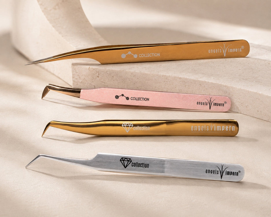 EngelsWimpern Präzisionspinzetten für Wimpernverlängerung in Gold, Rosé und Silber für Volumen- und Classic-Technik