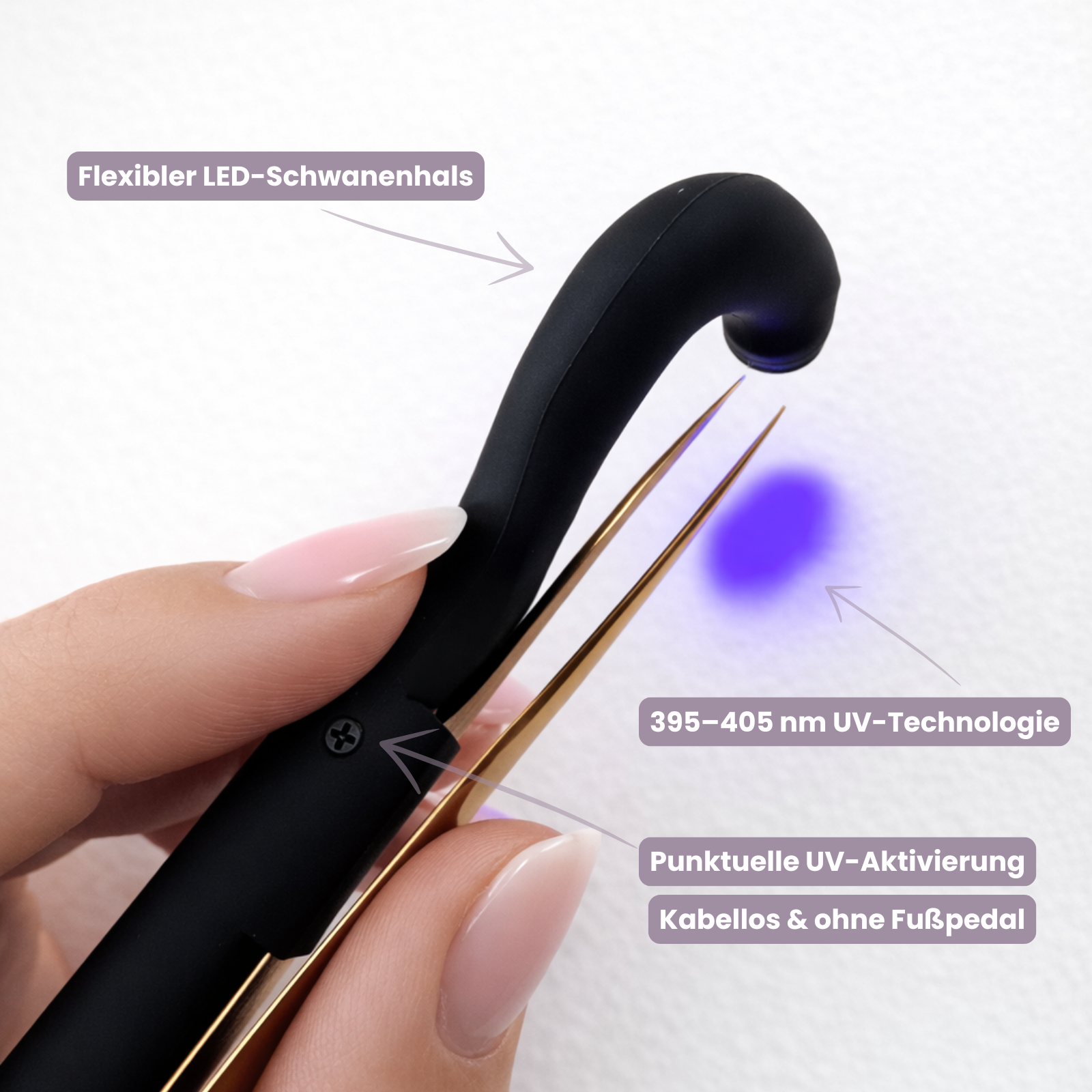 LUX MINI – UV/LED Pinzettenlampe mit Touch-Sensor