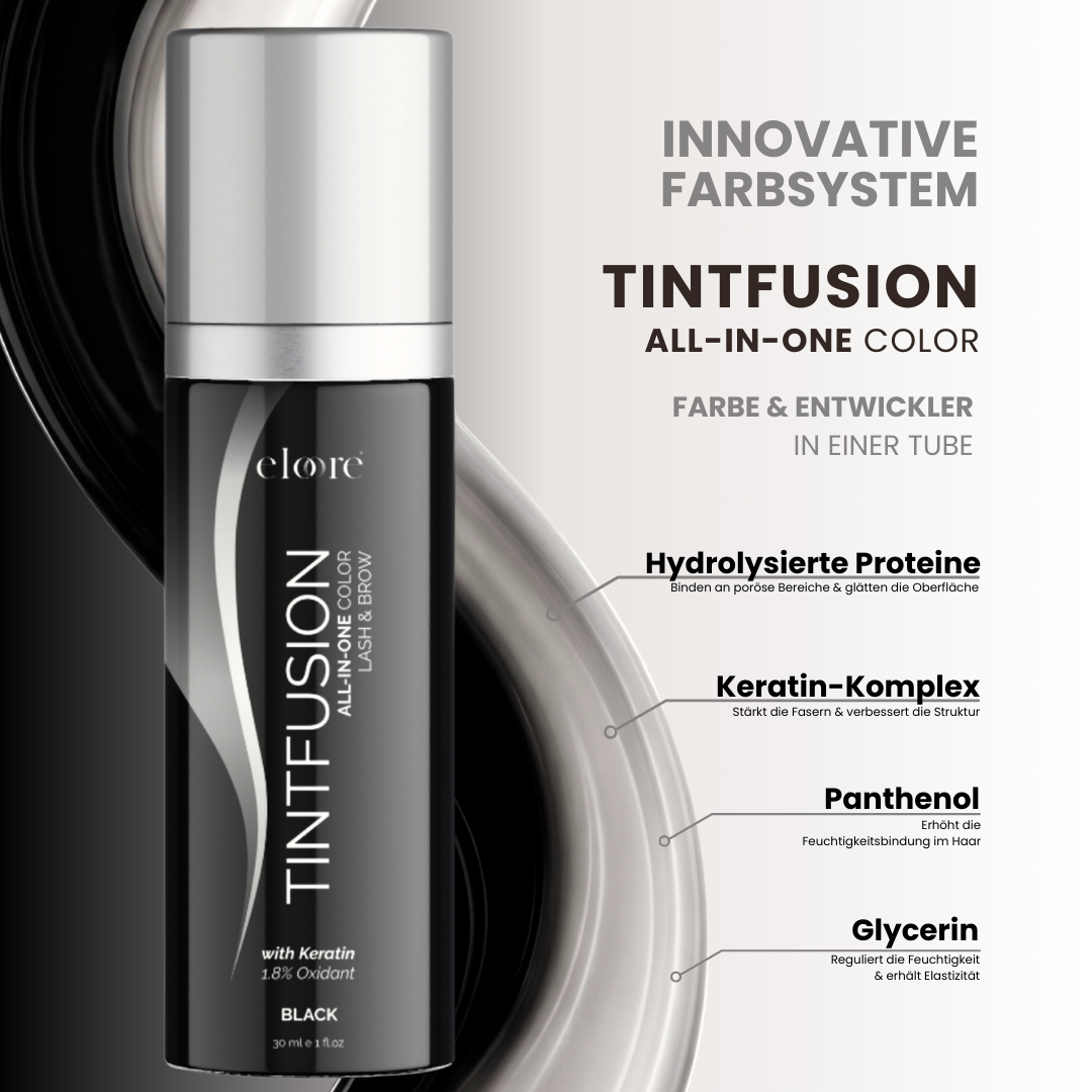Augenbrauen- & Wimpernfarbe Black – TINTFUSION All-in-One mit Keratin | eloore®