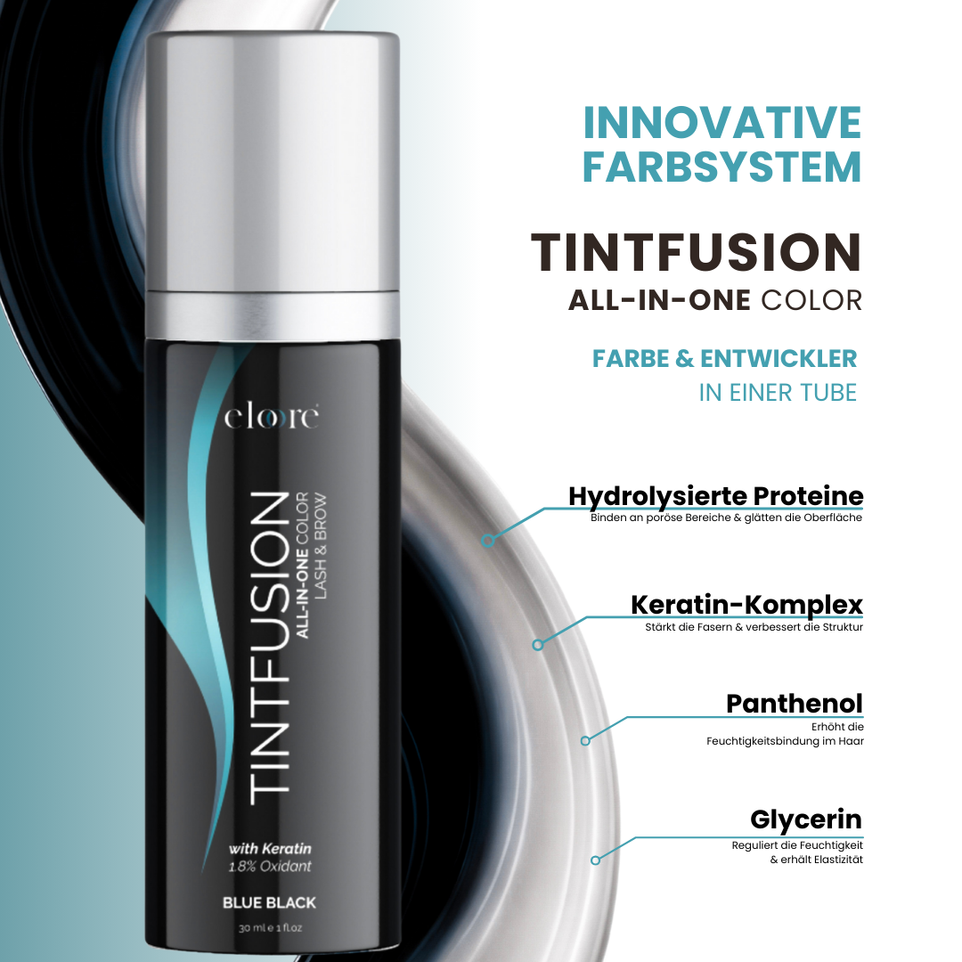 Augenbrauen- & Wimpernfarbe Blue Black – TINTFUSION All-in-One mit Keratin | eloore®