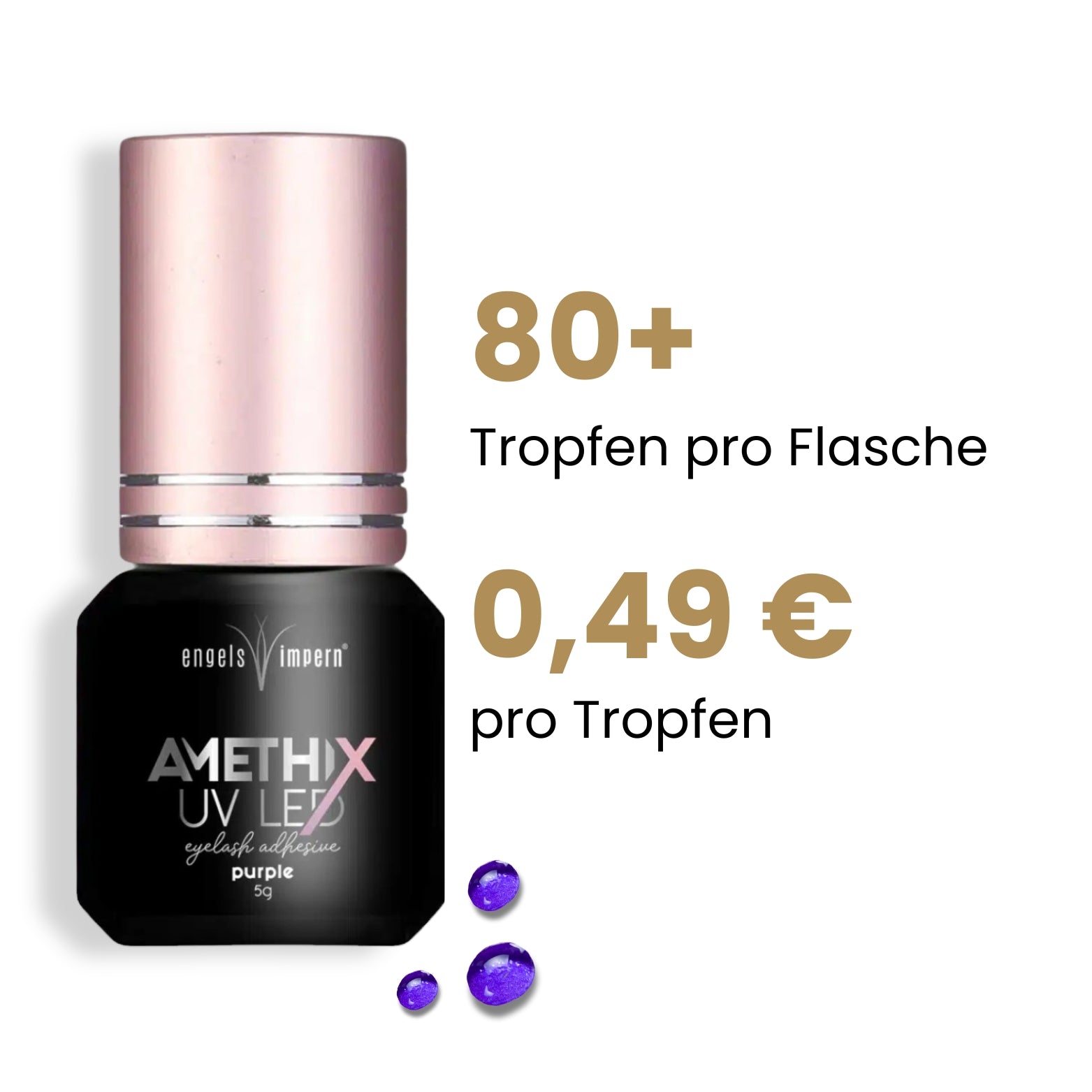 AMETHIX UV LED Wimpernkleber 5 g – lila – 1 Sek (TPO-frei)