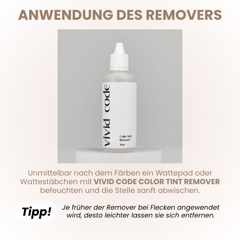 Anwendung des Vivid Code Color Tint Remover – Anleitung zur Entfernung von Farbflecken nach dem Augenbrauenfärben
