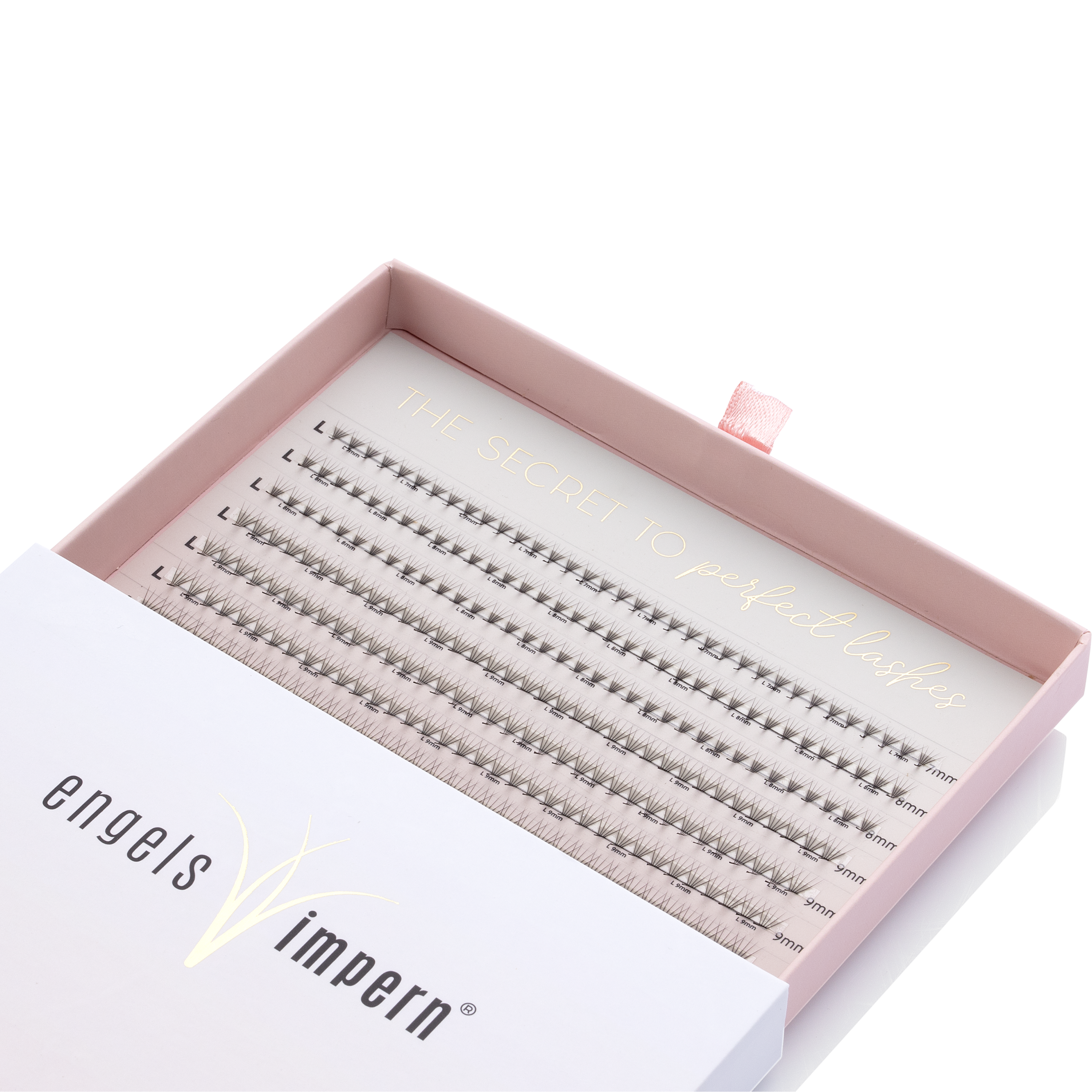 EngelsWimpern® BARBELO Black 5D Fächer – L-Curl für intensive Cat-Eye-Looks