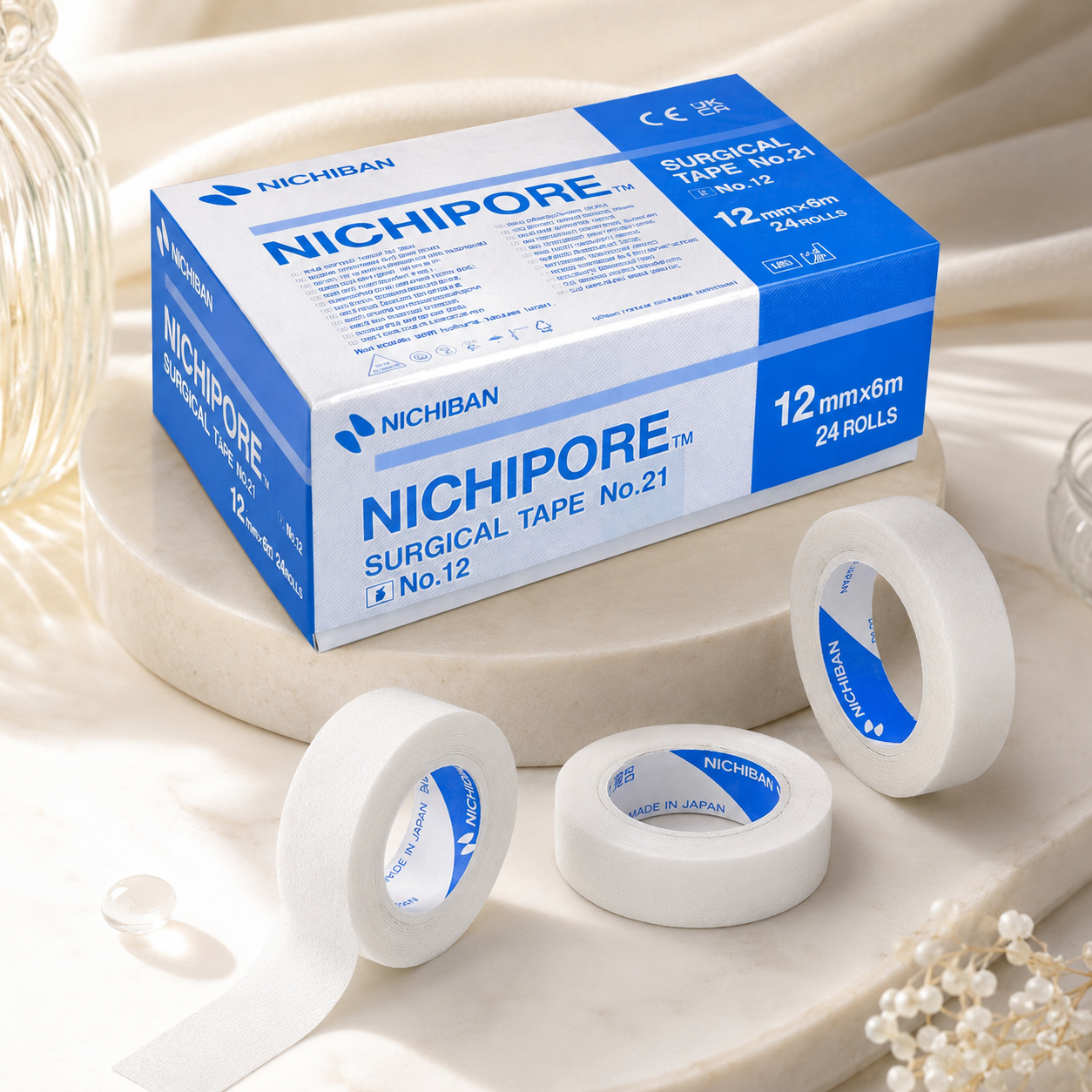 Nichiban Nichipore™ Tape 12 mm × 6 m – 24 Rollen Box (Bundle)