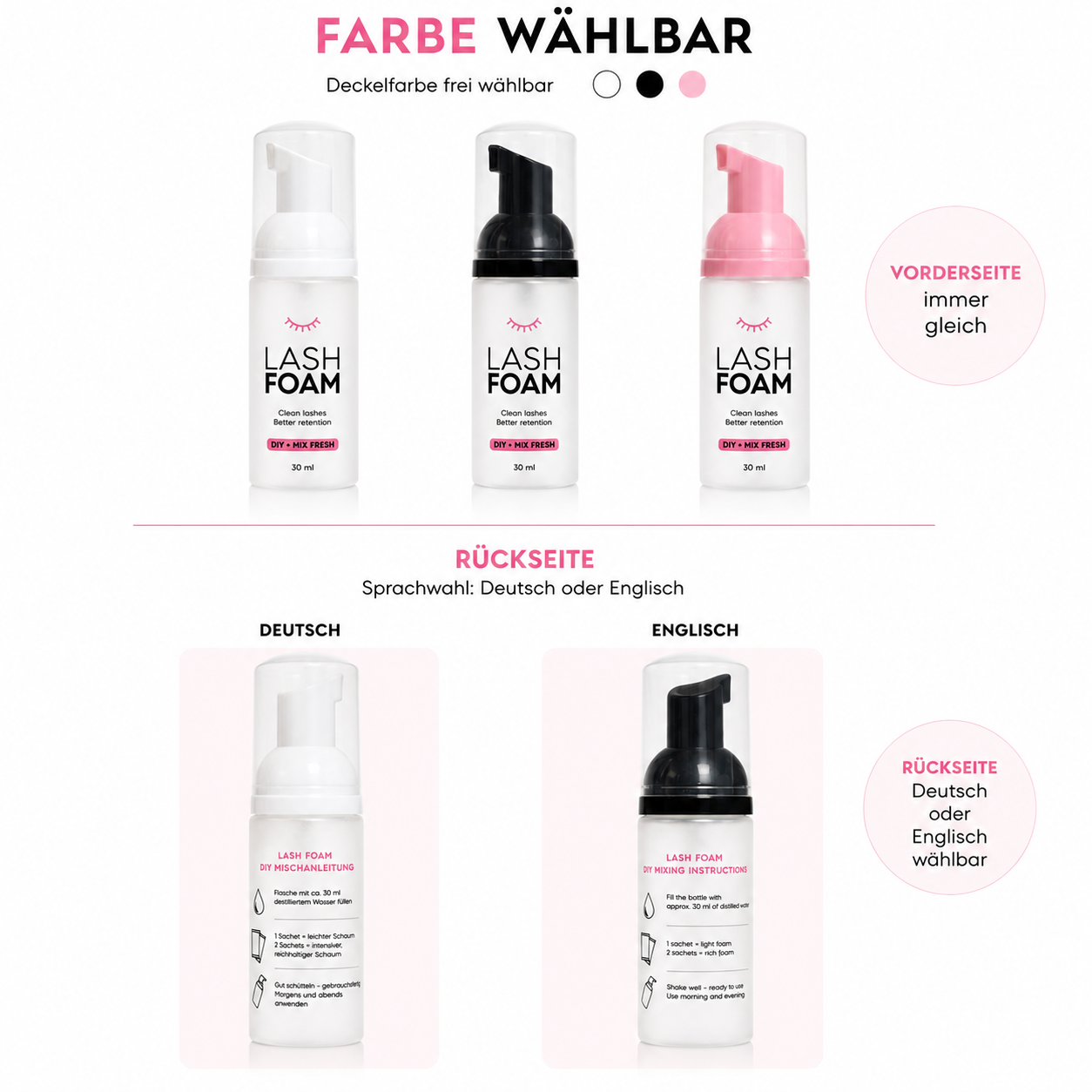 DIY Lash Foam Bottle – Leere Schaumspenderflasche 30 ml