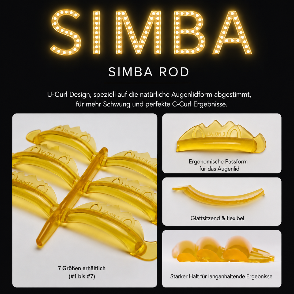 NOMARGIN SIMBA Silikonpads von LAON – Down-Drop U-Curl | 7 Paar