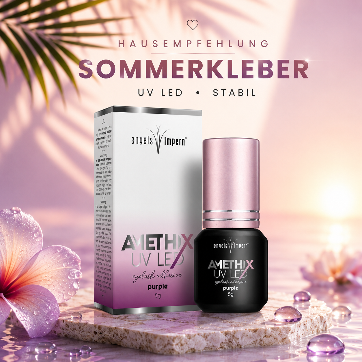 AMETHIX UV LED Wimpernkleber 5 g – lila – 1 Sek (TPO-frei)