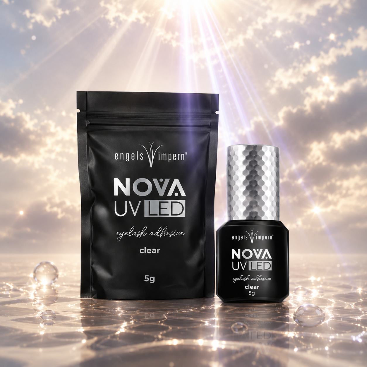 NOVA UV LED Wimpernkleber 5 g – transparent – 0,3 Sek (TPO-frei)
