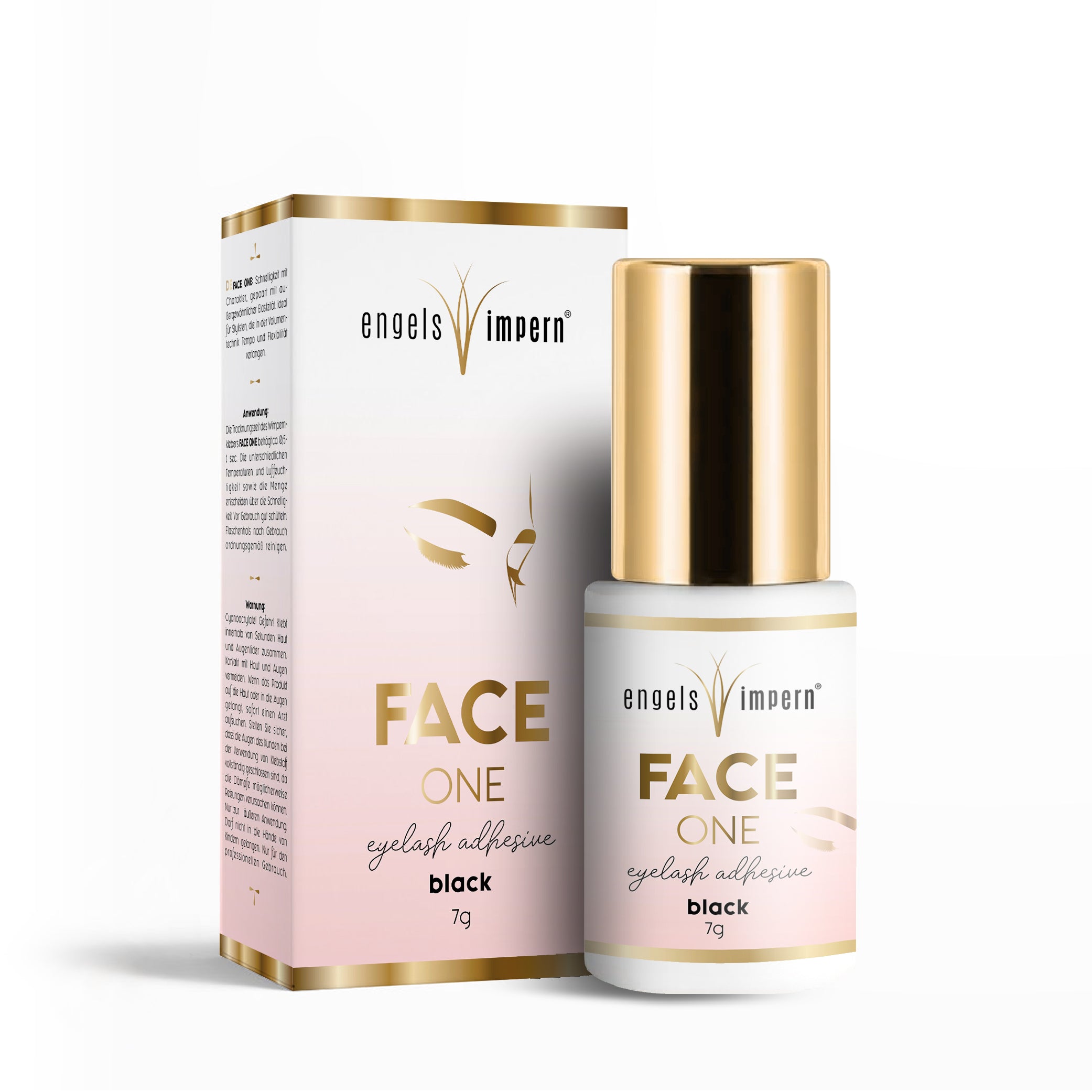 FACE ONE schwarzer Wimpernkleber 7 g mit Verpackung für professionelle Wimpernverlängerung