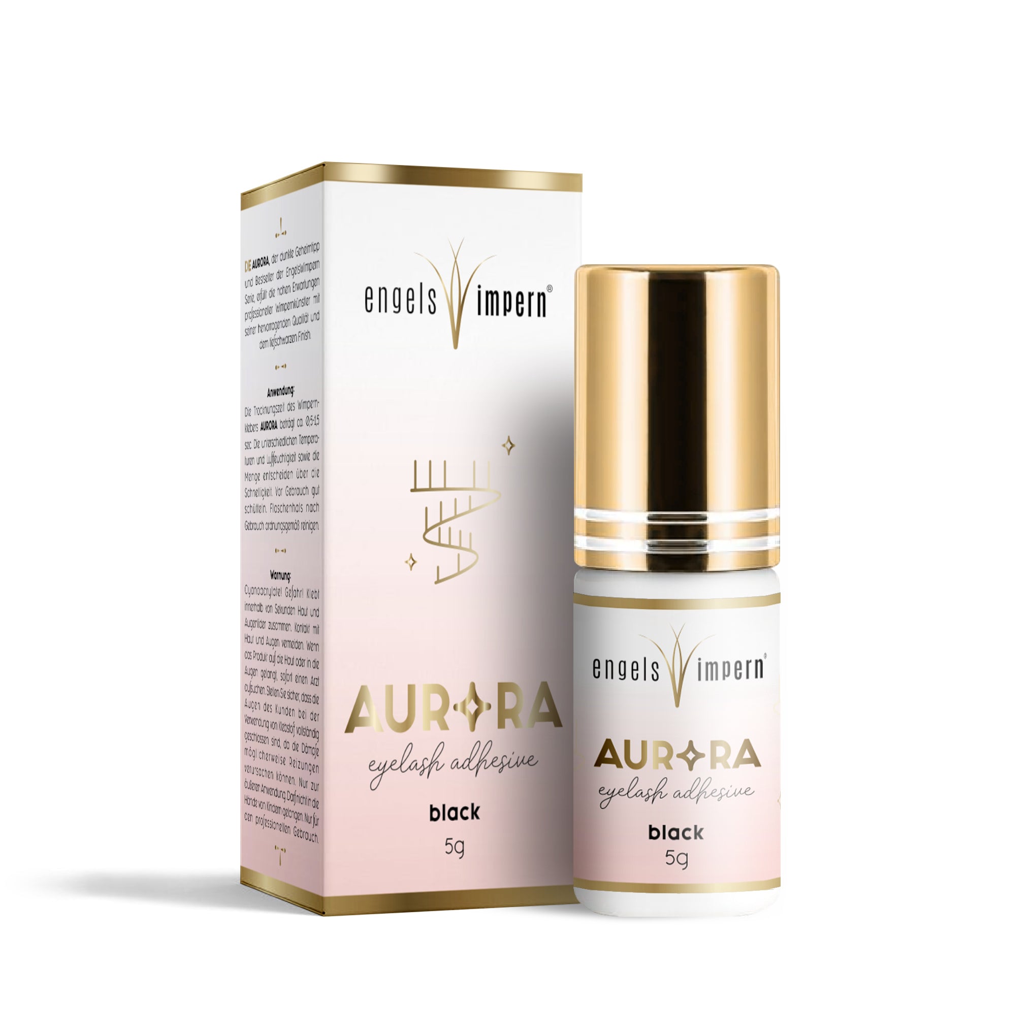 AURORA schwarzer Wimpernkleber 5 g mit Verpackung für professionelle Wimpernverlängerung