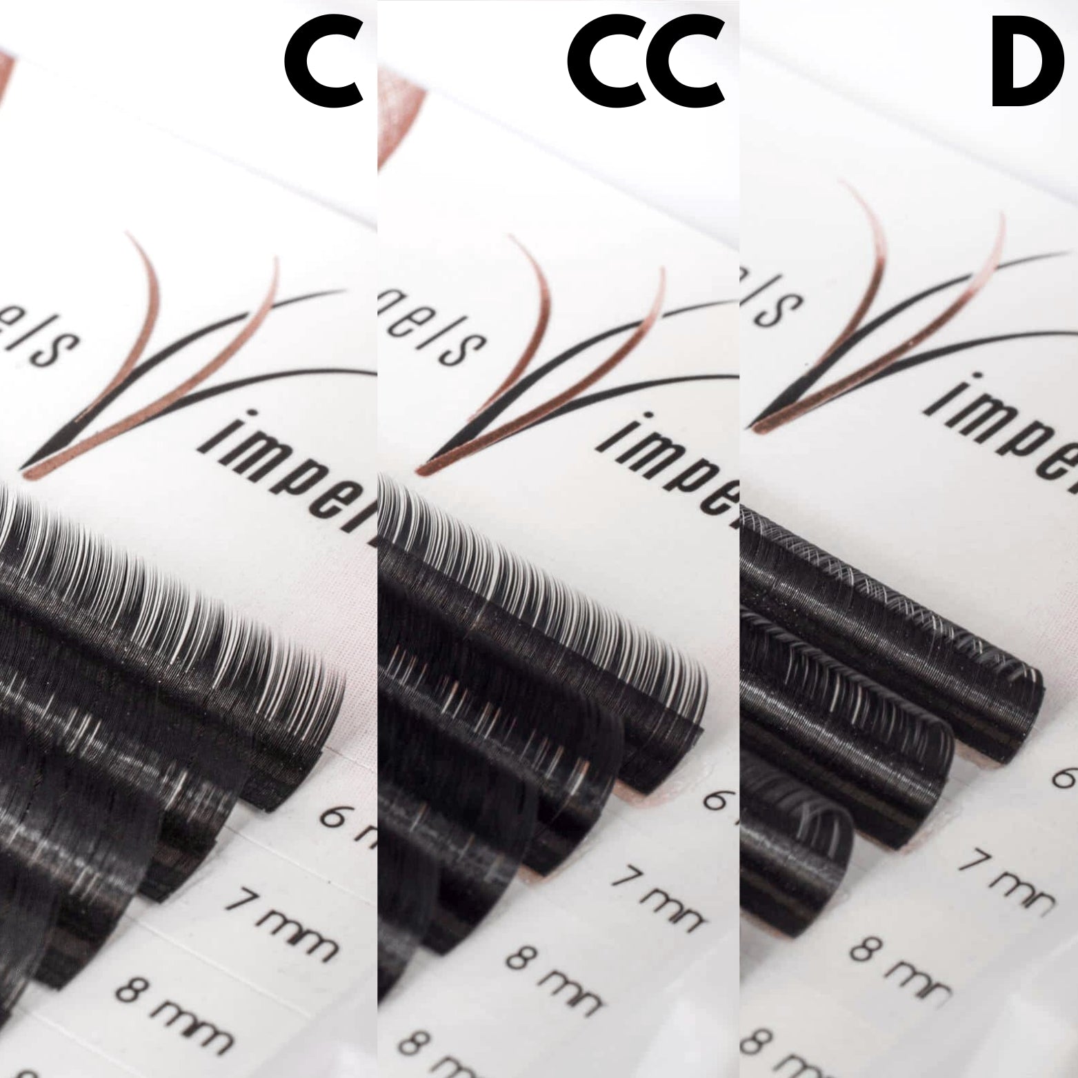 Tiefschwarze Volumen-Wimpernextensions 0,06 mm – Für 3D–8D Stylings –  Engelswimpern
