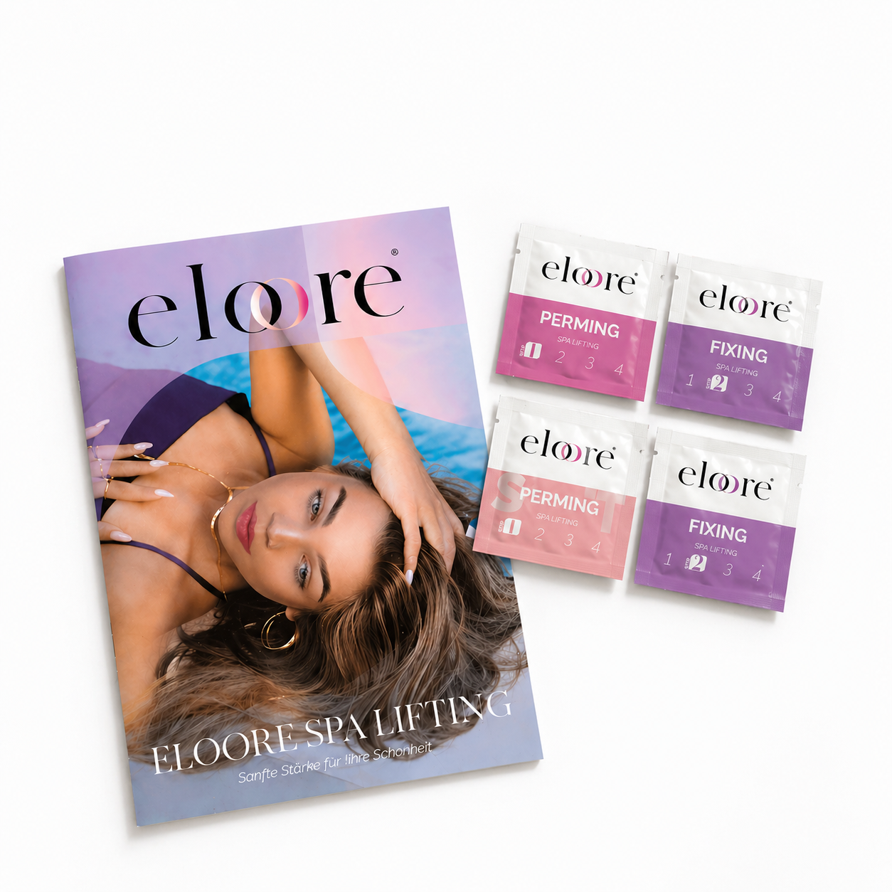 eloore Cysteamine Lifting Tester Set mit CLASSIC und SOFT Perming sowie Fixing Sachets für Lash und Brow Lifting