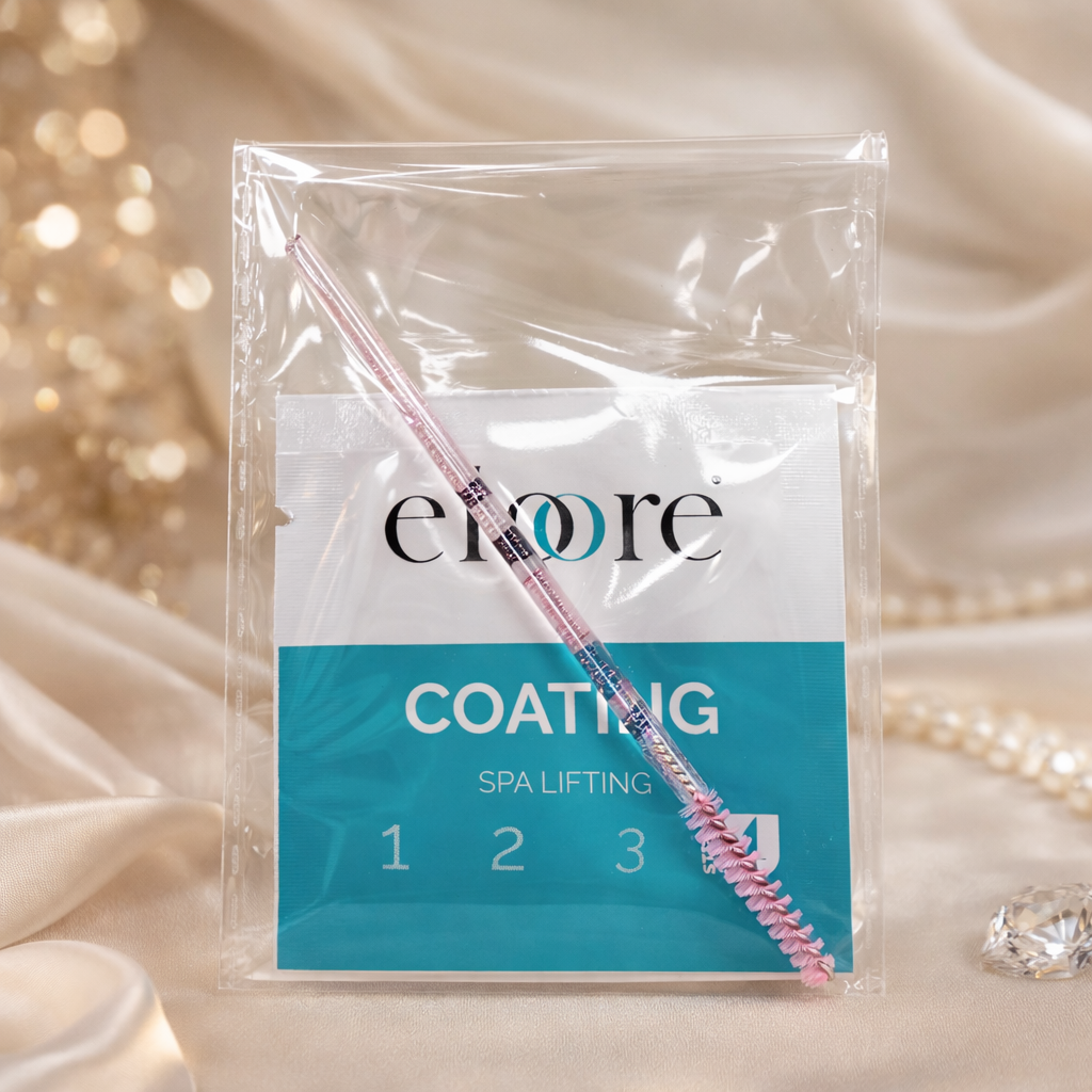 eloore COATING Pflege Sachet mit Bürste – Mini Pflege nach Lash und Brow Lifting