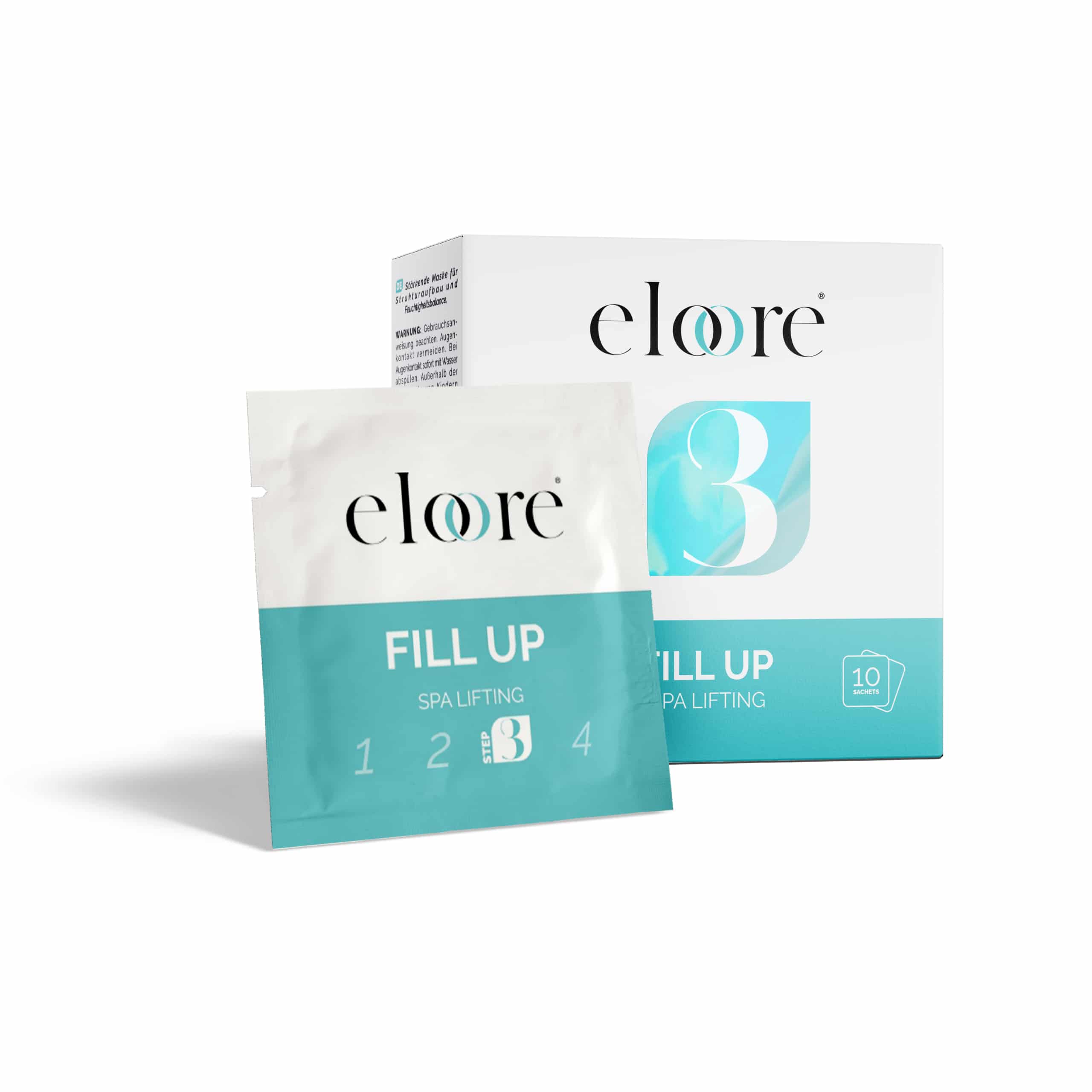 eloore® FILL UP Lotion Step 3 - 10er Packung und Sachet - Cysteamine Lash & Brow Lifting