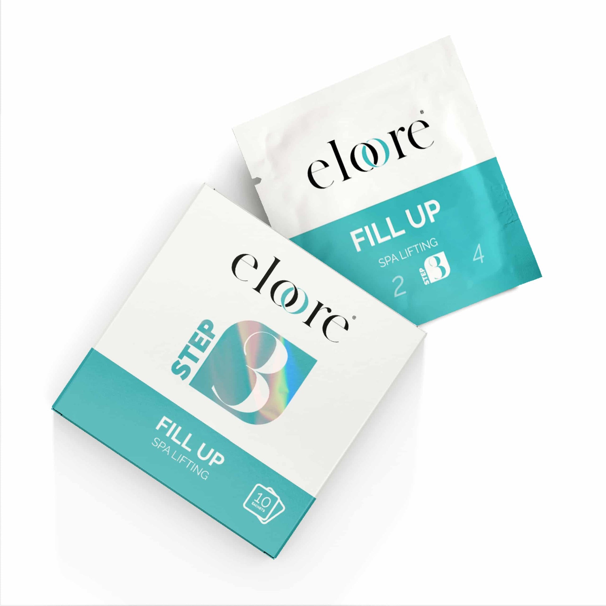 eloore® FILL UP Lotion Step 3 - Einzelnes Sachet und Box - Cysteamine Lash & Brow Lifting