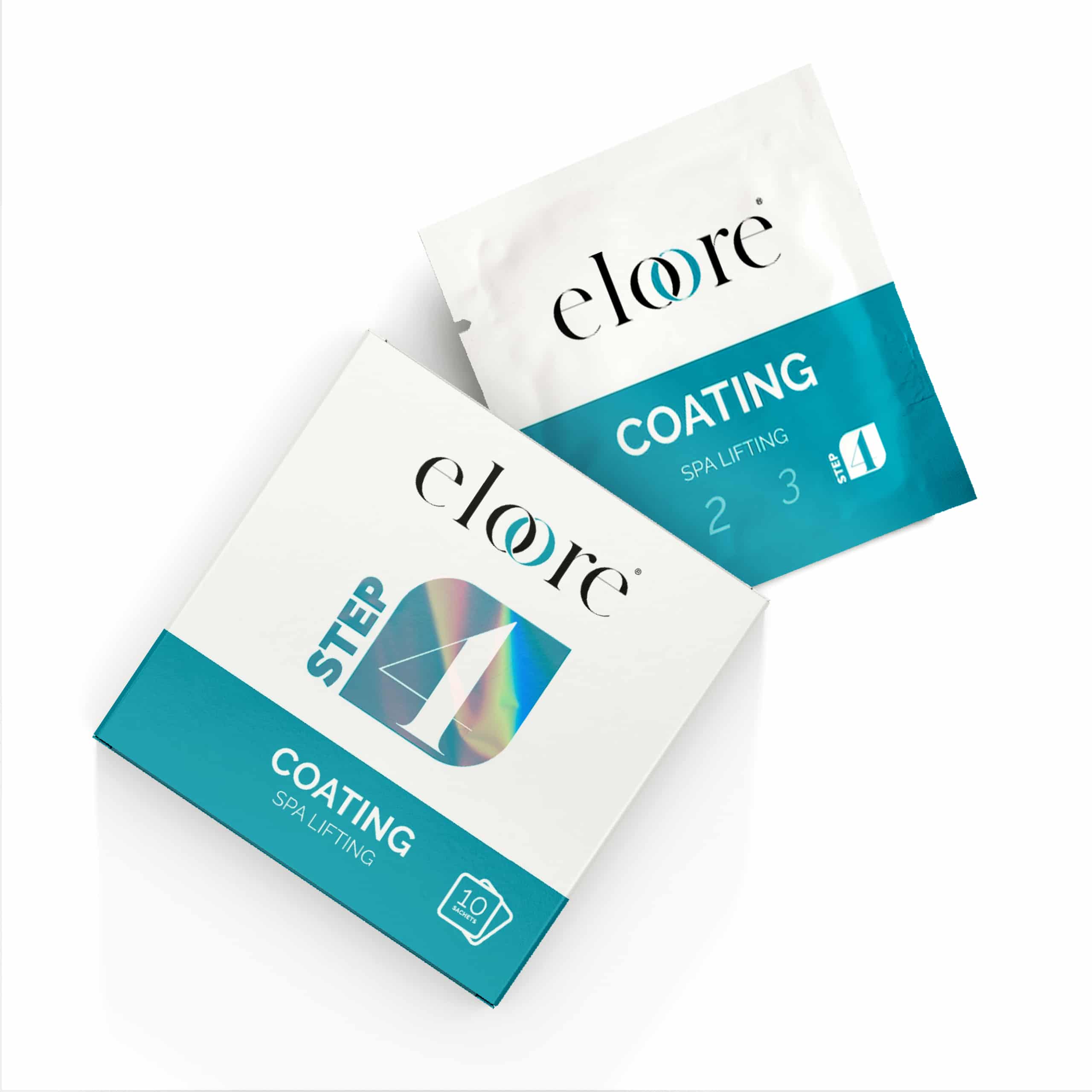 eloore® COATING Lotion Step 4 - Einzelnes Sachet und Box - Cysteamine Lash & Brow Lifting