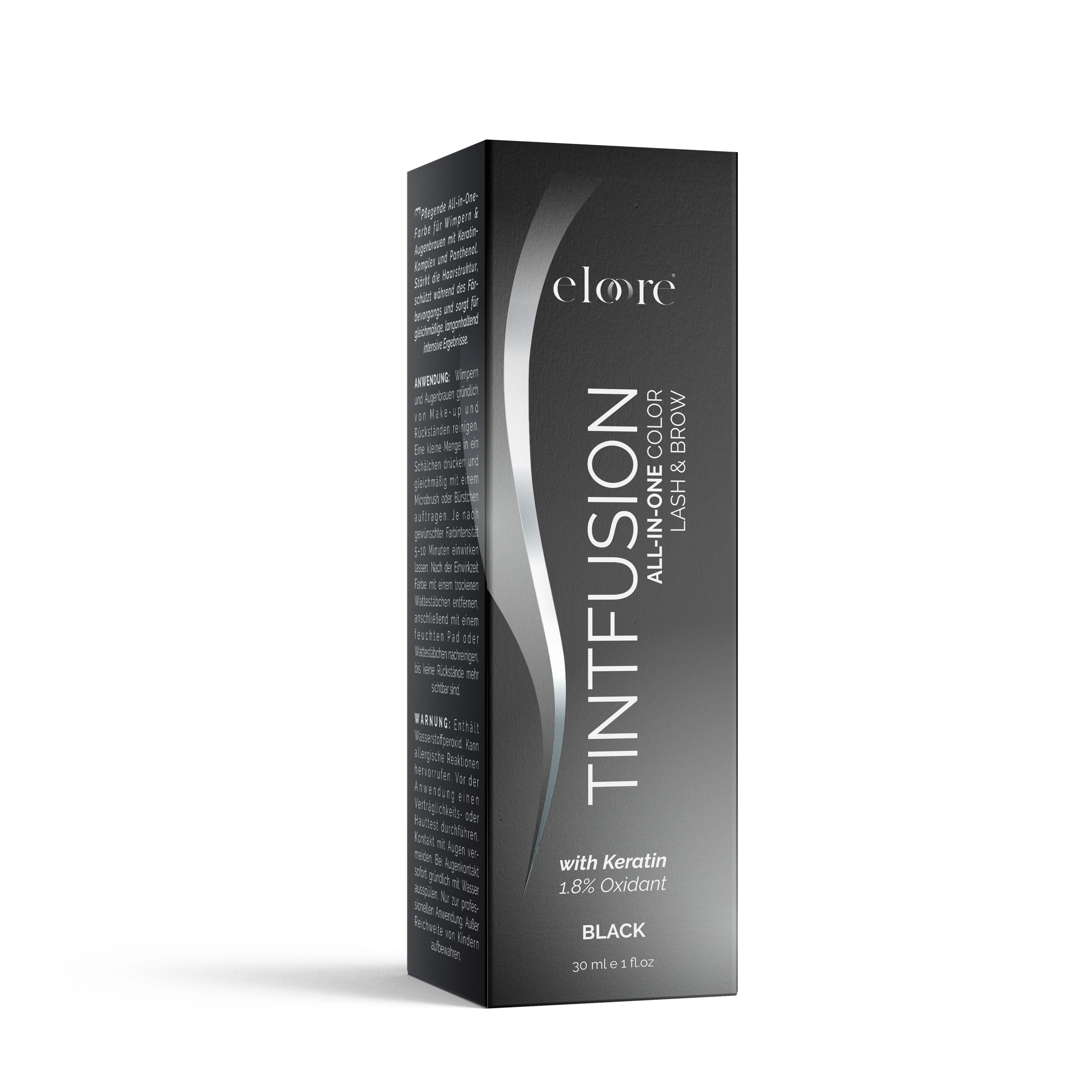 Augenbrauen- & Wimpernfarbe Black – TINTFUSION All-in-One mit Keratin | eloore®
