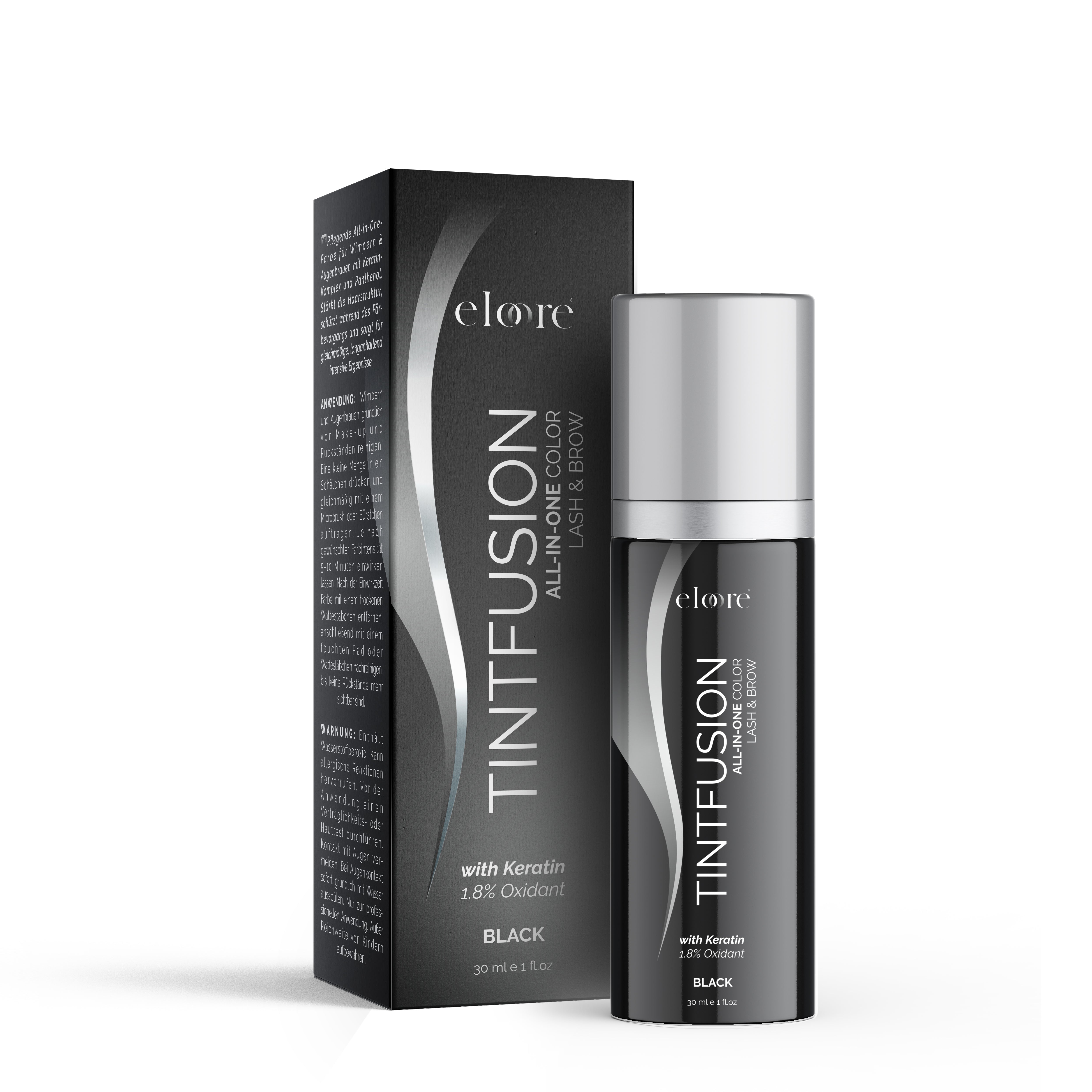 Augenbrauen- & Wimpernfarbe Black – TINTFUSION All-in-One mit Keratin | eloore®