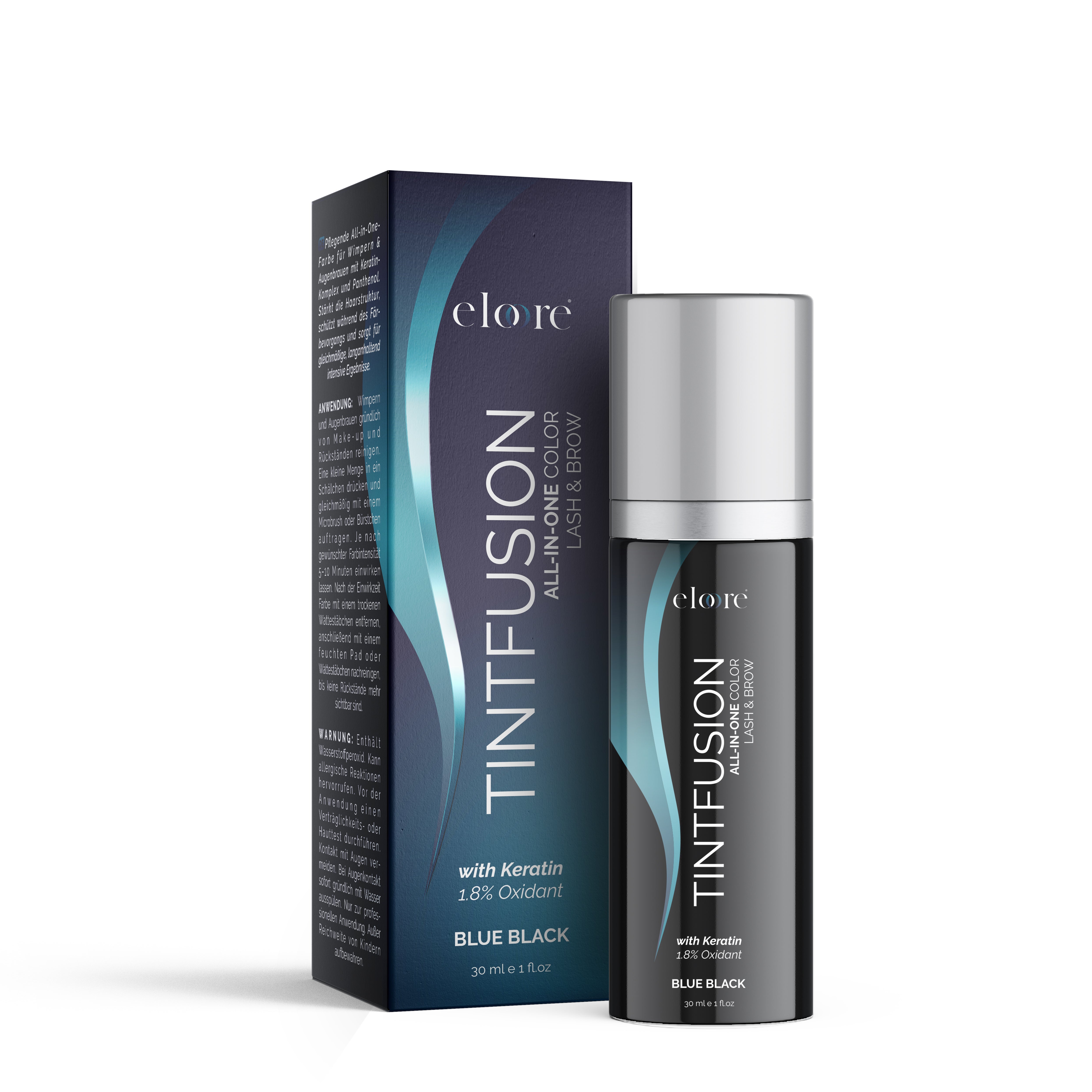 Augenbrauen- & Wimpernfarbe Blue Black – TINTFUSION All-in-One mit Keratin | eloore®