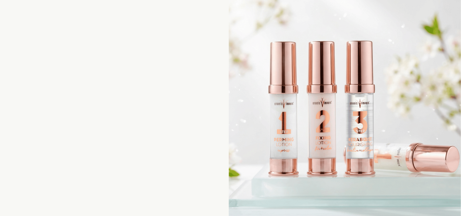 EngelsWimpern Express Wimpernlifting System mit Step 1 Perming Lotion, Step 2 Fixing Lotion und Step 3 Keraboost Pflege