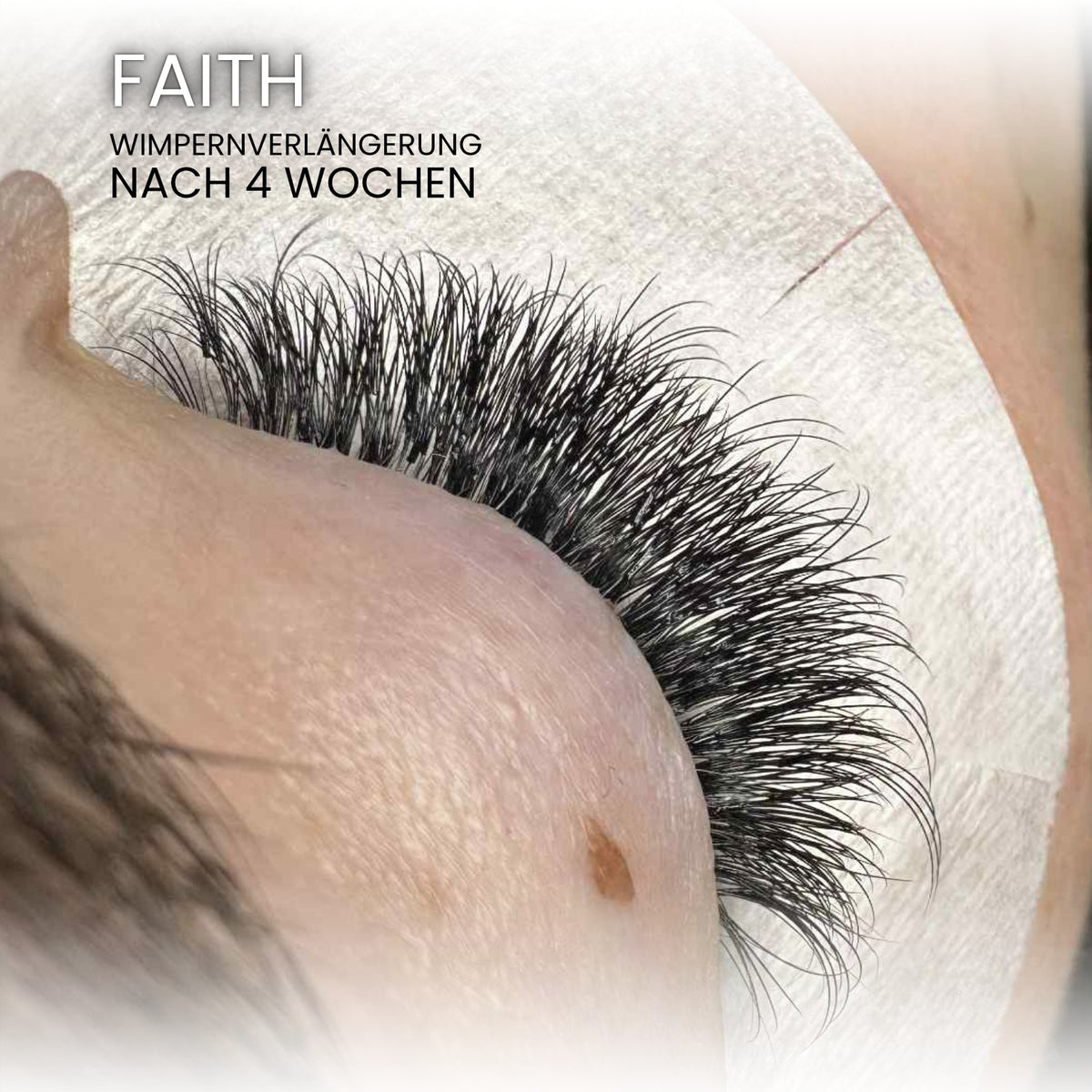 FAITH INVISIBLE transparenter Wimpernkleber – Haltbarkeit der Wimpernextensions nach 4 Wochen