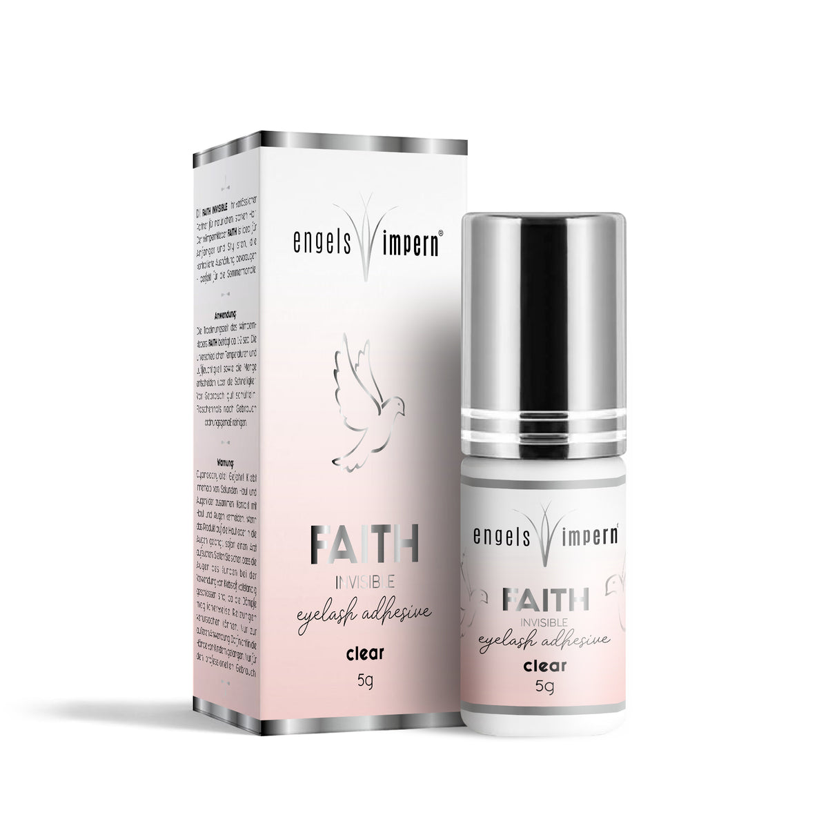 FAITH INVISIBLE transparenter Wimpernkleber 5 g mit Verpackung für professionelle Wimpernverlängerung