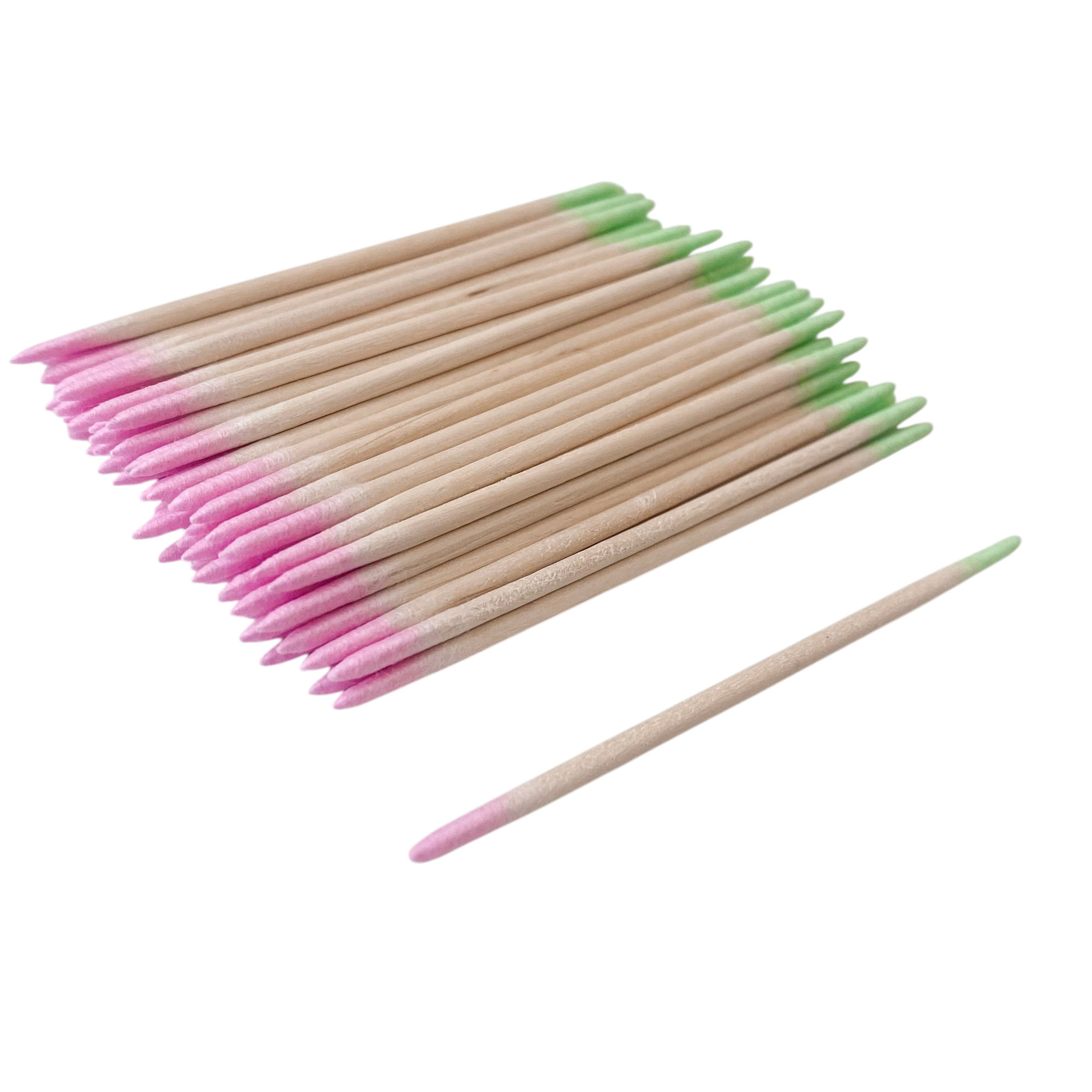 Doppelseitige Bambus-Kosmetikstäbchen – 100 Stück
