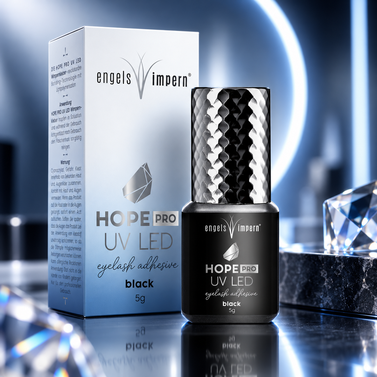 HOPE PRO UV LED Wimpernkleber schwarz für professionelle Wimpernverlängerung