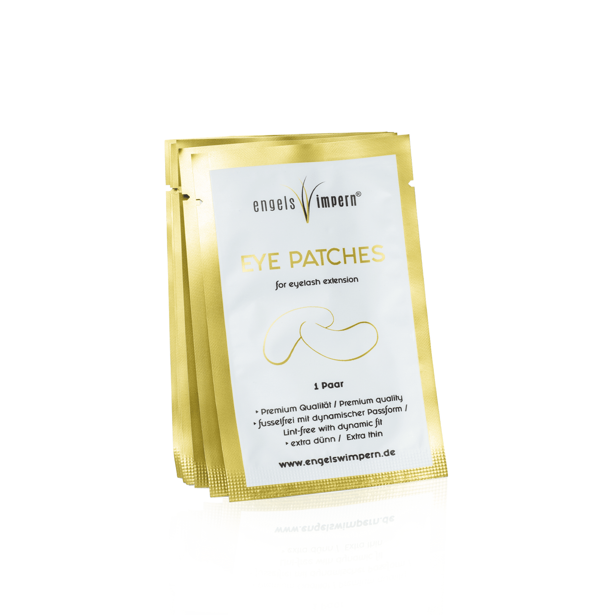 Goldene Verpackung der EngelsWimpern® Hydrogel Augenpads für Wimpernverlängerung