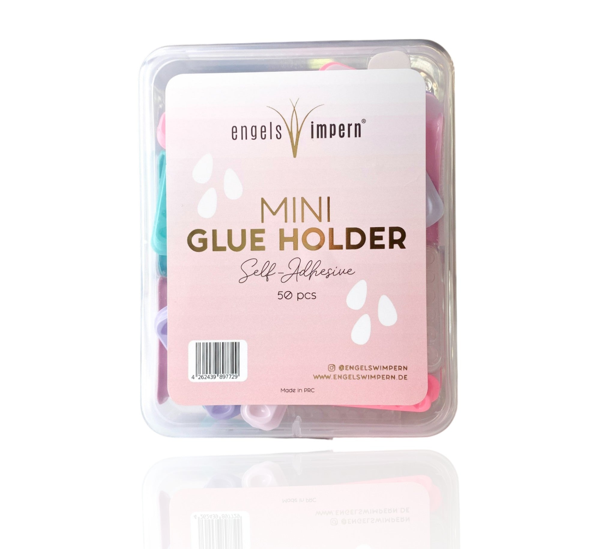 Glue Holder „6er-Tropfenfach“ – selbstklebende Kleberpaletten (50 Stück, Multicolor)