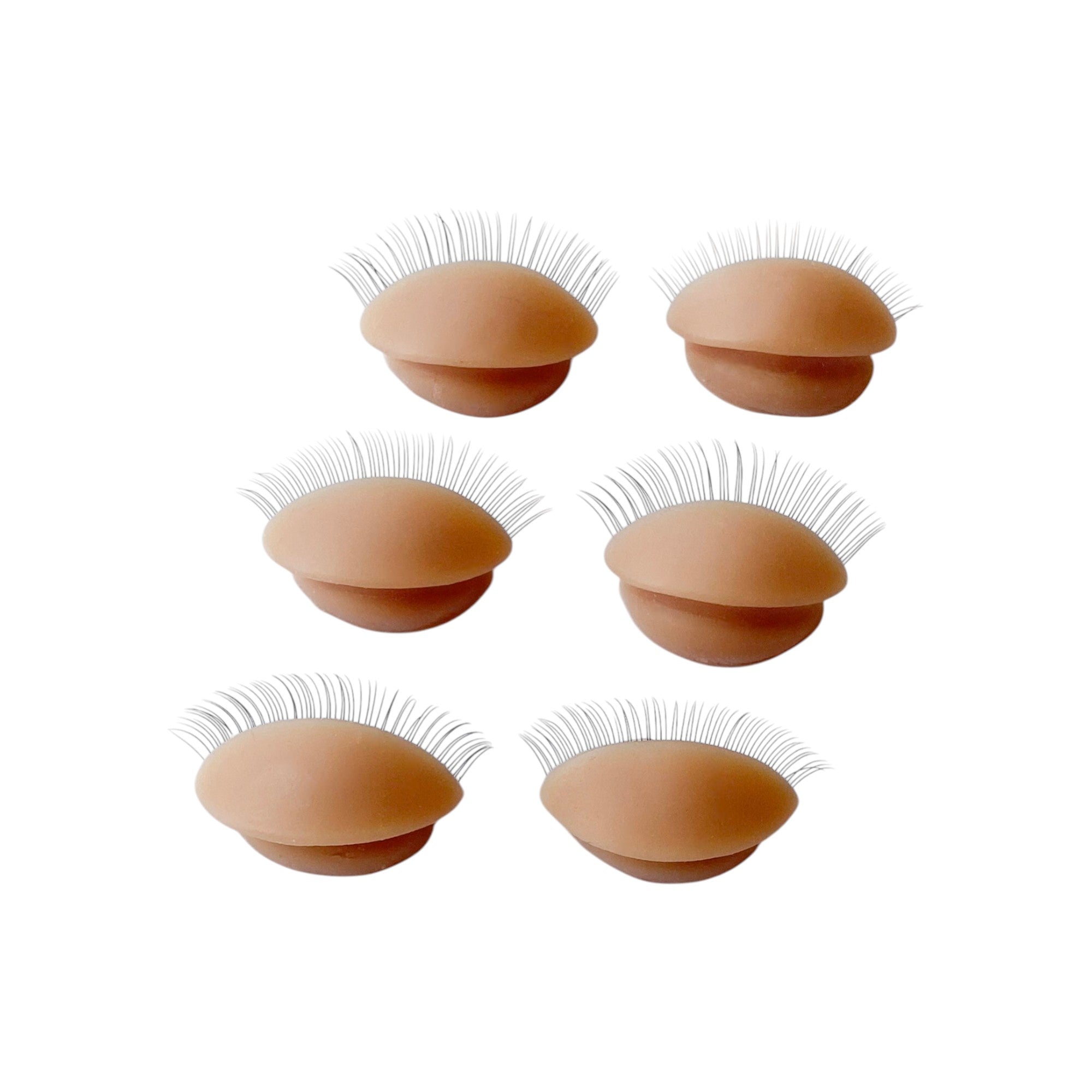 Ersatz-Augen Set (3 Paar) für Wimpern Trainingspad – Silikon Übungseinsätze mit Wimpern