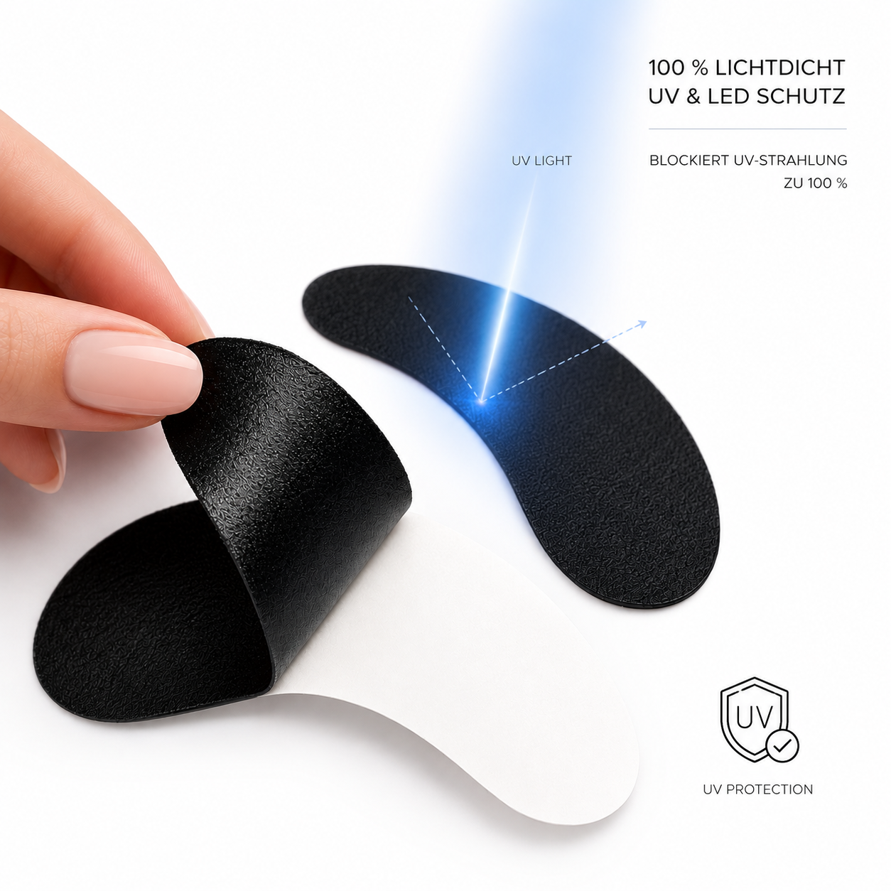 UV-blockierende schwarze Augenpads für professionelle Wimpernverlängerung mit UV-System