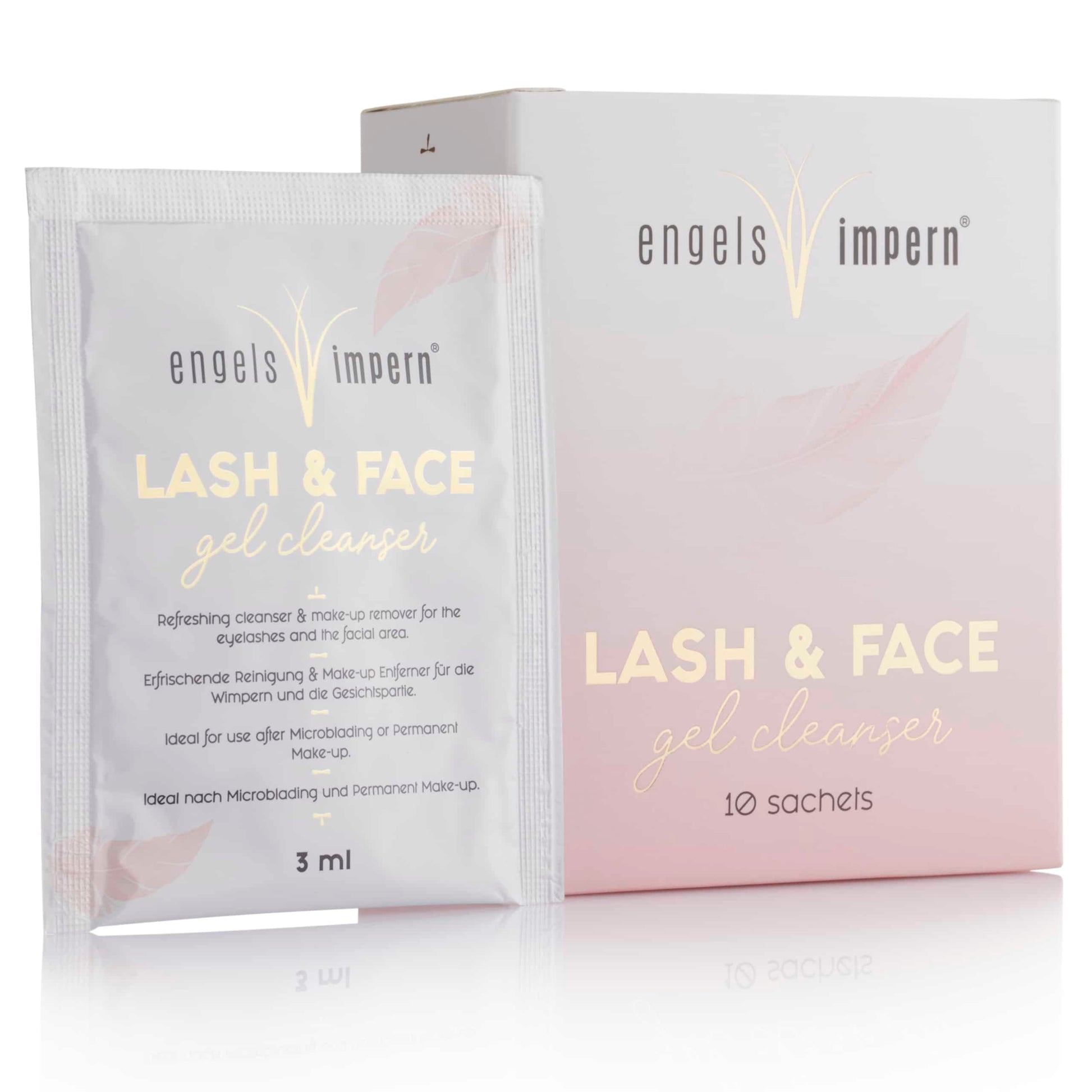 Wimpernshampoo Sachets 3 ml von EngelsWimpern®, Lash & Face Cleanser für Wimpernextensions und Augenreinigung, 10er Set