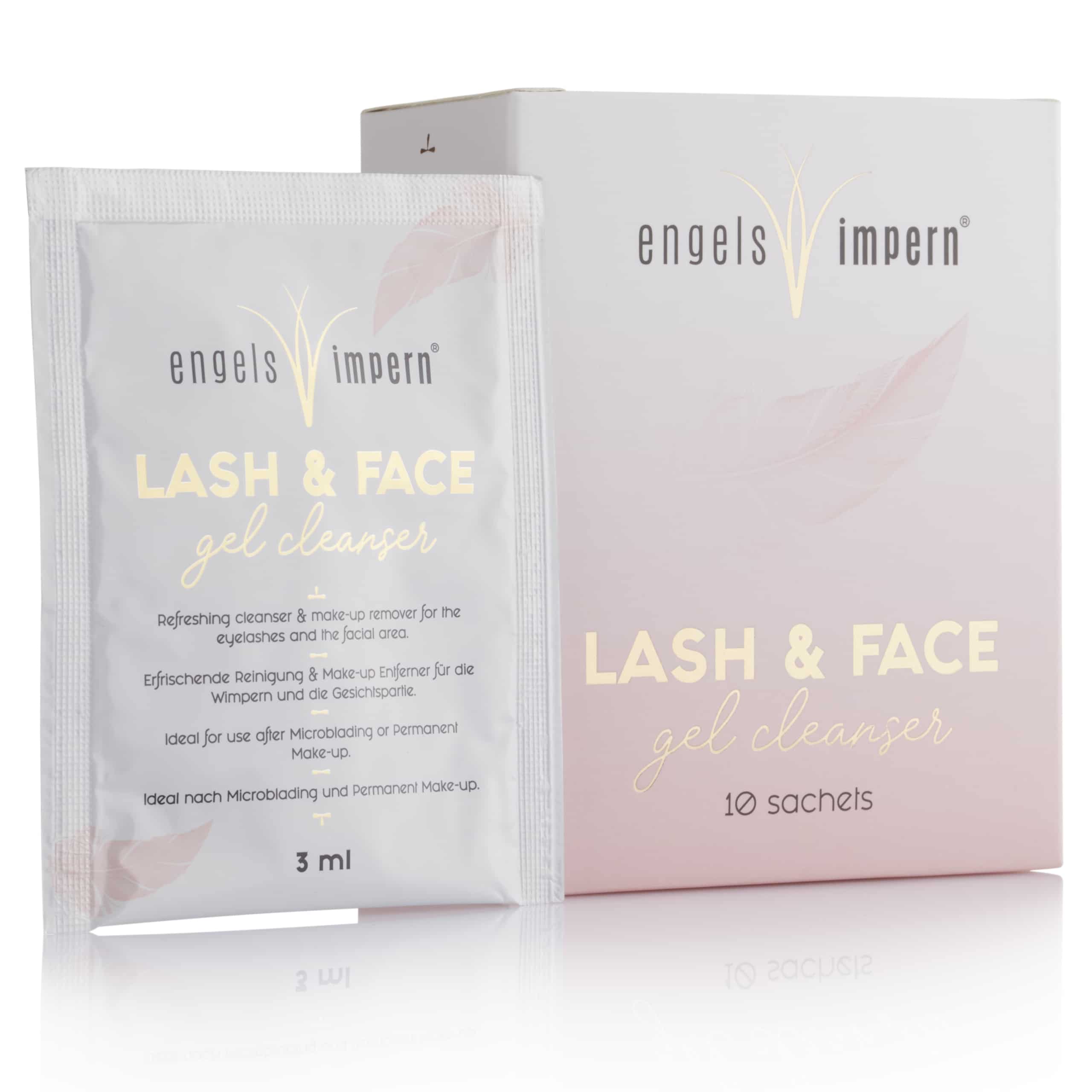 Wimpernshampoo Sachets 3 ml von EngelsWimpern®, Lash & Face Cleanser für Wimpernextensions und Augenreinigung, 10er Set