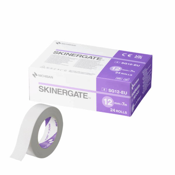 Nichiban Skinergate Tape Box mit 24 Rollen 12mm x 7m – Original medizinisches Wimperntape
