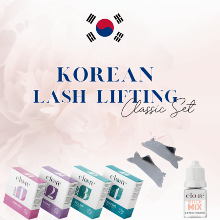 Korean Lash Lifting Classic Set – eloore® Profi-Set mit Cysteamine Lotionen, Stick Mix Pulver und Delfina Pads für kleberloses Lash & Brow Lifting