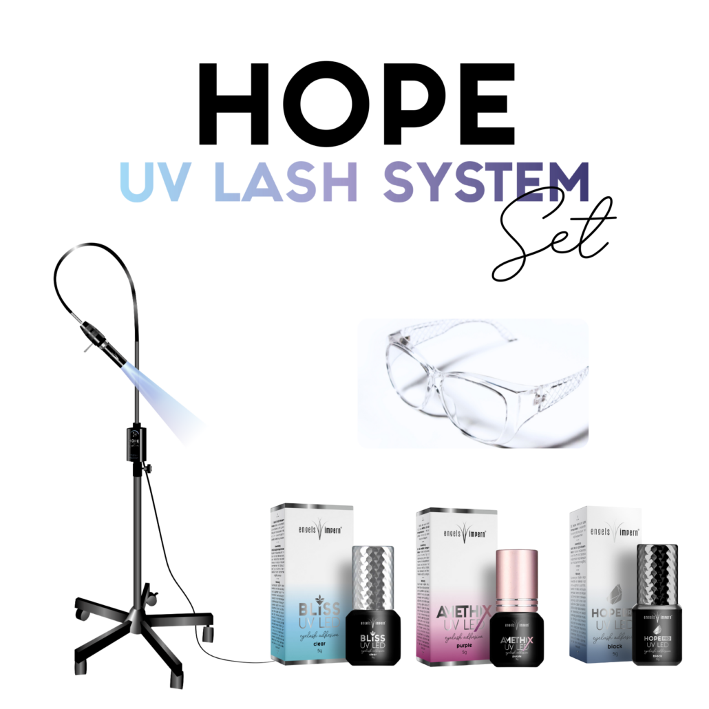 Hope UV Lash System Set mit Kleber, Lampe und Schutzbrille