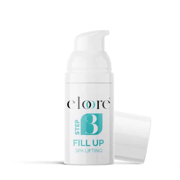 Eloore® FILL UP Cream Lotion Step 3 im Cysteamine Lifting System, verpackt in eleganter 10ml Airless Verpackung mit Cyan-Grün